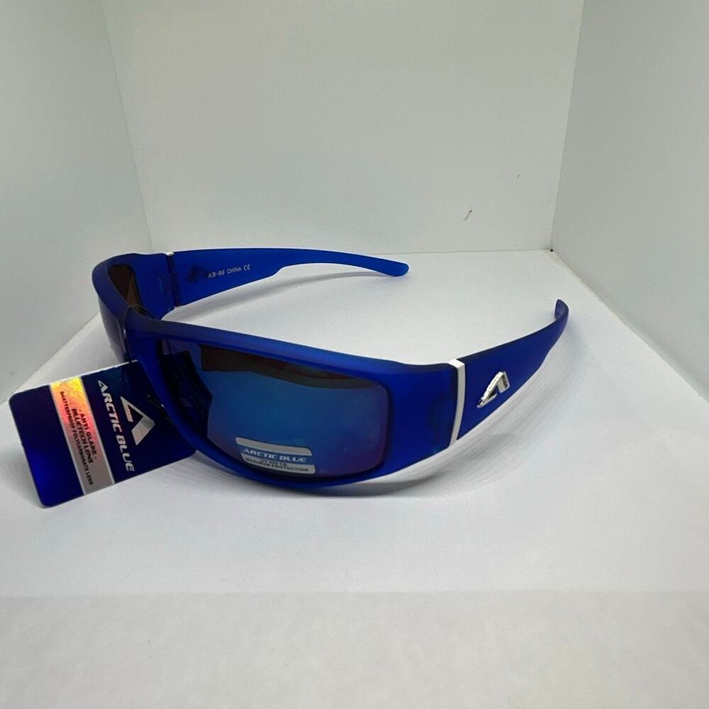Arctic Blue Wrap Around Sunglasses Blue Tech Lens UV400 Protection